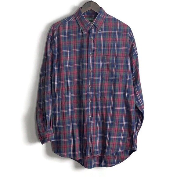 VTG ABERCROMBIE FITCH Mens Red Flannel Big Shirt Long Sleeve Button Down Size S - Picture 1 of 8
